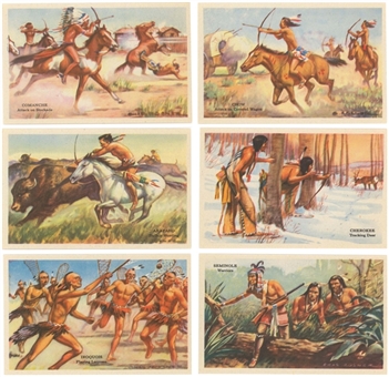 1930s W608-3 D. Robbins "Indians of the U.S.A." High Grade Complete Set (24) 